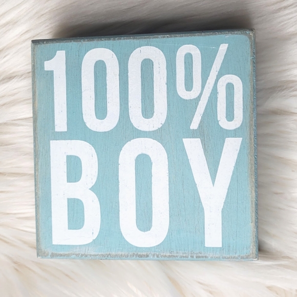 Primitives by Kathy Other - 100% Boy Blue Wooden Box Sign
